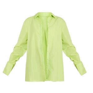 PrettyLittleThing Pale Lime Oversized Cuff Shirt